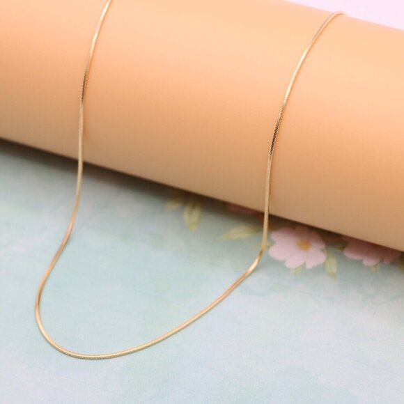 Delicate Rose Gold Snake Chain Necklace,  Elegant Look, XPNL0130 - Picture 5 of 12